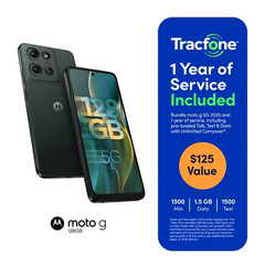 Motorola Moto G2025, 5G, 128GB, Gray, Includes Tracfone 1 Year $125 Service Plan
