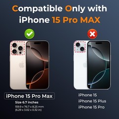 Case for iPhone 15 Pro Max with Slide Camera Cover and Screen Protector, Black
