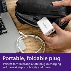 iPhone Charger Fast Charging, 65W USB C Charger, 3-Port GaN Charger Block, White
