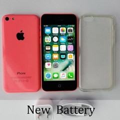 Original Apple iPhone 5c (Unlocked) NEW BATTERY – 8 GB / 16 GB / 32GB – PINK US