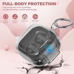 Clear Locking Case with Kickstand for Samsung Galaxy Buds 4 / Buds4 Pro 2026