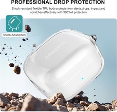 Soft TPU Shockproof Clear Case for Samsung Galaxy Buds 4 Pro, Keychain Included