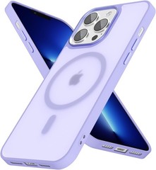Magnetic Case for iPhone 13 Pro Max, Slim Thin Clear Hard Shell Plastic & Silico