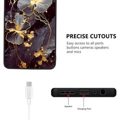 Cute Flower Slim Fit Glow in The Dark Case for Moto G Stylus 5G 2025 – Black Gol