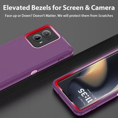 Heavy Duty Shockproof Rugged Case for Moto Edge 2024, Tough Cover Phone Cover