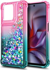 Designed for Motorola Moto G-2025/2026 & Moto G Play 2026 Case, Pink/Aqua Bling