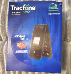 Alcatel MyFlip TracFone Flip Phone Black New In Box No Contract