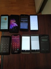 Lot of 9 Mixed Brand hTC/REVVL/ coolpad/TCL and other Smartphone For parts
