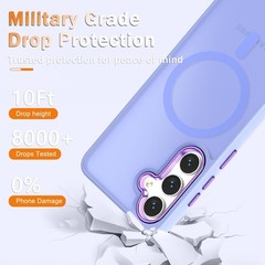 Matte Magnetic Phone Case for Samsung Galaxy S25 FE, Lavender Purple, with Prote