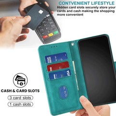 Turquoise Wallet Case for Samsung Galaxy S24 Ultra | RFID Blocking, 3 Card Slots