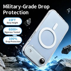 Magnetic case for iPhone Air, Built in Camera Lens Protector,Crystal Transparent