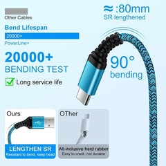 10ft USB-C Fast Charging Cable 2-Pack for Samsung Galaxy S26 S25 Edge