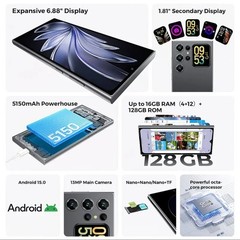 OUKITEL Dual Screen C62 Android 15 Phone, 16GB (4+12 Virtual) + 128GB Unlocked