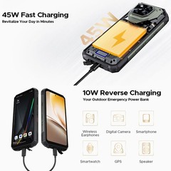 DOOGEE V Max LR 5G Rugged Phone Android 15 Mobile Waterproof Rangefinder Unlock