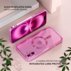For iPhone 16 Plus Case With Military Grade Drop Proof Protective Cover Hot Pink