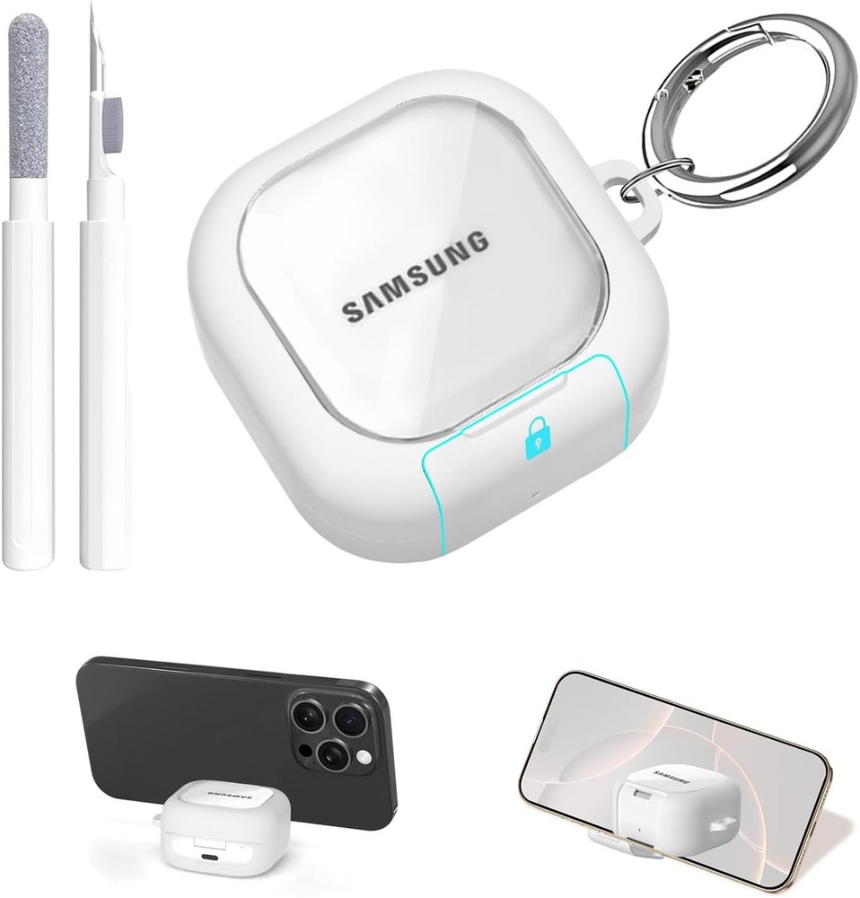 Secure Lock for Samsung Galaxy Buds 4 Pro Case, Clear Shockproof Cover with Stan
