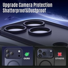Shockproof Navy Blue Case for iPhone 17 Pro Max, 15FT Military Drop Protection
