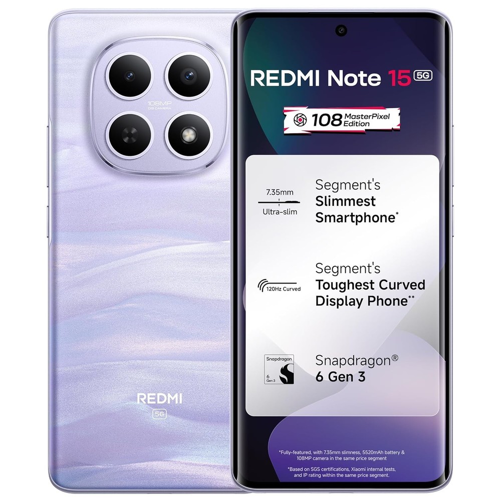 REDMI Note 15 5G (Purple, 8GB RAM 128GB Storage) Snapdragon 6 Gen Global Version