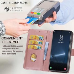 For iPhone 16e Case With Embossed PU Leather Stand &shockproof protective cover