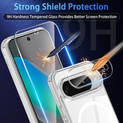 Magnetic for Google Pixel 10 Case, 2X Screen Protector & 1X Camera Lens Protecto
