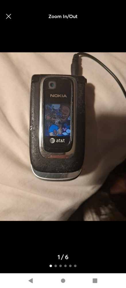 Nokia AT&T GSM 850 Flip Cell Phone Less Than 2.0MP Camera Black/Silver
