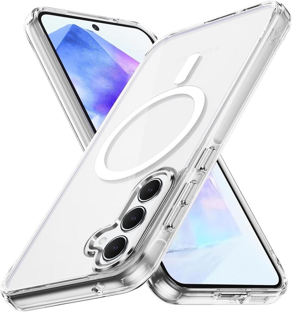 Samsung Galaxy A55 5G Case Hard Yellowing Resistant Magnetic Cover Clear 2024
