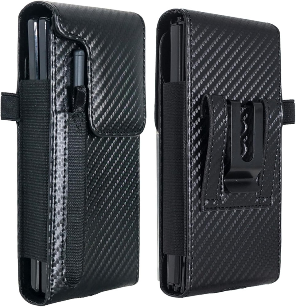 1. For Samsung Galaxy Z Fold 8 Ultra, Luxury Carbon Fiber Leather Holster Case