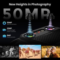 4G LTE Rugged Phone Android 16 Waterproof Dual Speaker 50MP AI Camera FOSSiBOT