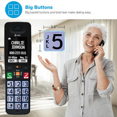 Cordless Phone, Landline Phones for Home with Smart Call Blocker, 3 Handsets Blu