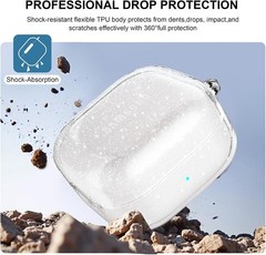 Samsung Galaxy Buds 4 Pro Case Clear Glitter Sparkle Bling Cute Cover for Girls