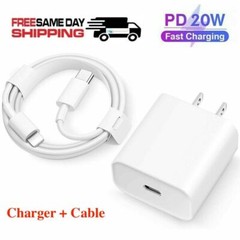 20W Super Fast Wall Charger USB-C w/ Cable for iphone apple 16 15 14 13 12 11 XR