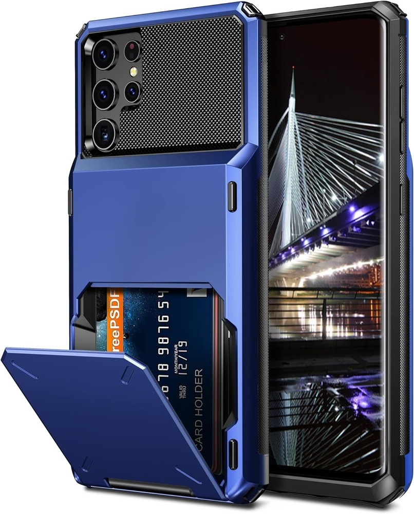 Wallet Case for Galaxy S22 Ultra with Hidden Pocket & 4 Credit Card Slots