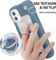 iPhone 11 Case 6.1 Inch with Ring Stand and 2 Pack Glass Screen Protector