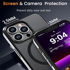 Magnetic Matte Case for iPhone 13 Pro 6.1-Inch Slim Translucent Shockproof Case-