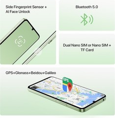 UMIDIGI G9T Unlocked Cell Phone, Dual 4G SIM, 4GB+128GB/1TB TF, Android 14 Smart