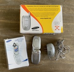 Samsung SGH-X427M – Turns On No Battery or SIM Card untested Single Owner Read