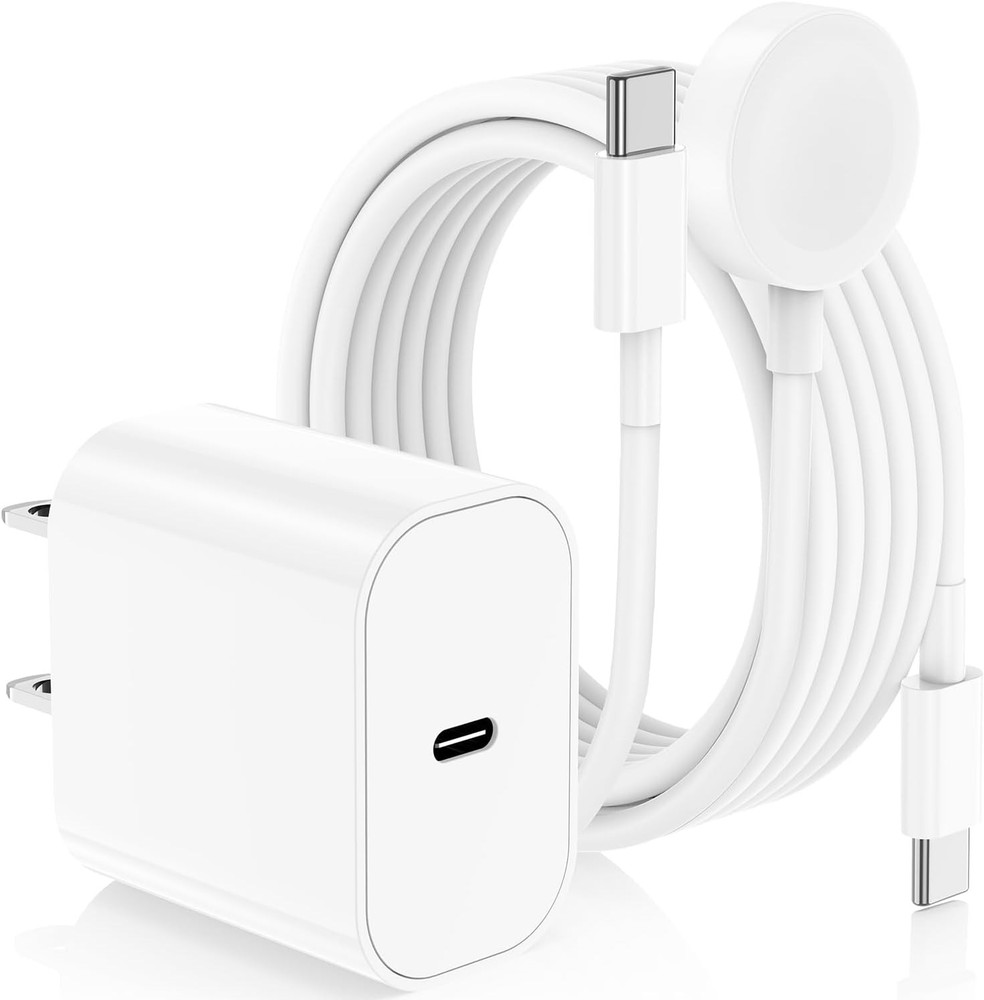 2-Pack Fast Charger Type C Block for iPhone 17/16/15 Pro Max Plus 6Ft