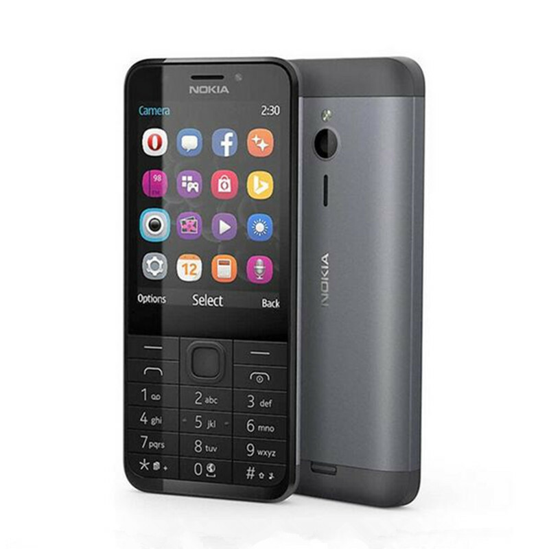 Nokia 230 Black/White (Unlocked) Dual-Sim 2G Classic Button Mobile Phone