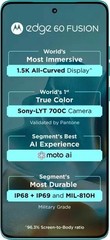 MOTOROLA Edge 60 Fusion 5G 8GB 256GB ROM-Amazonite Unlocked OPEN BOX USA STOCK