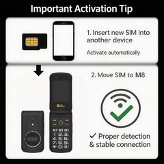 AGM M8 Flip 4G Rugged Feature Phone Large Button Phone For T-Mobile Used Phone