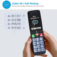 Cordless Phone, Landline Phones for Home with Smart Call Blocker, 3 Handsets Blu