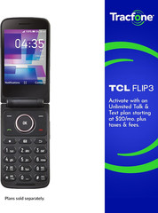 Tracfone, TCL FLIP 3, 16GB, Prepaid Flip Phone, Stone Gray, 5MP Video Capable Ca