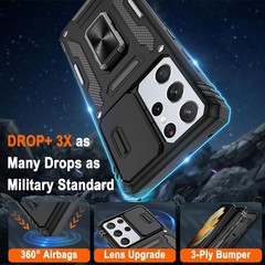 For Samsung Galaxy S21 Ultra Case w/ Military Grade Protective Cover & Kickstand