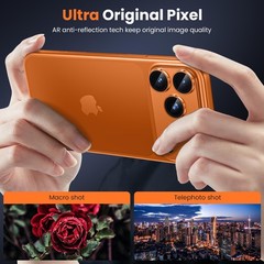 Camera Lens Protector for iPhone 17 Pro Max – Metal Aluminum Alloy, Orange Titan