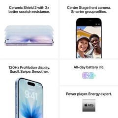 Apple iPhone 17 – eSIM A3258 – Verizon – 128GB Mist Blue – *Works: 78% Battery*
