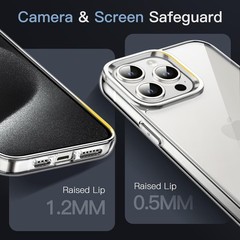 Case for iPhone 15 Pro Max 6.7-Inch, Non-Yellowing Shockproof Bumper Cover, Clea