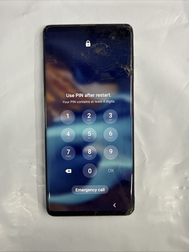 Samsung Galaxy S10+ SM-G975U (Parts Only) – Cracked Screen, Passcode Locked
