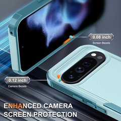 Heavy Duty Black Matte Case for Google Pixel 9 Pro XL with Screen & Lens Protect