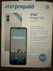 AT&T Propel 5G 64GB Android 13 Mosaic Silver Prepaid Smartphone