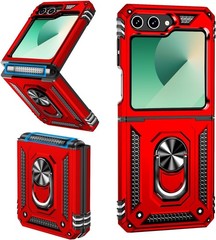 Samsung Galaxy Z Flip7 FE/Samsung Galaxy Z Flip 6 Case + Hinge Protection, Red